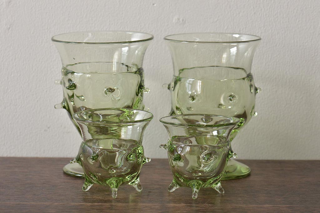 ベネチアグラス置き物 イタリア製 大型 グリーン ベネチアグラス置き物