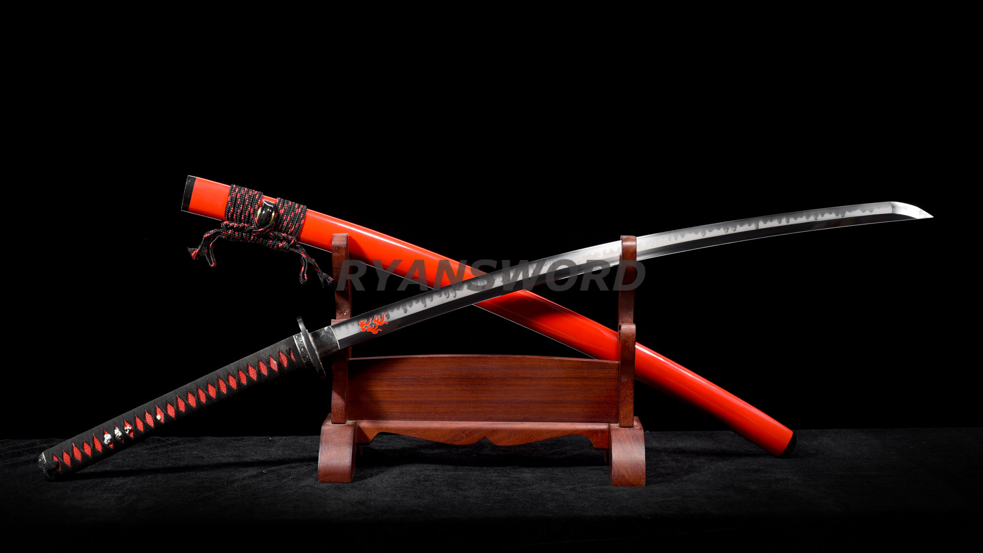 Hinoken ( Fire Sword ) Clay Tempered Katana T10 Steel Hazuya