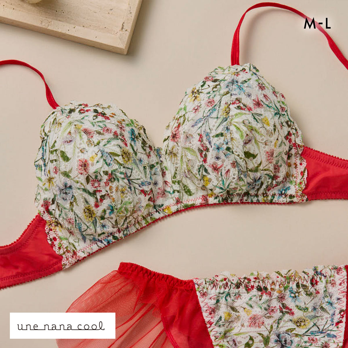 ウンナナクール MADE WITH LIBERTY FABRIC 三角レース ノンワイヤー