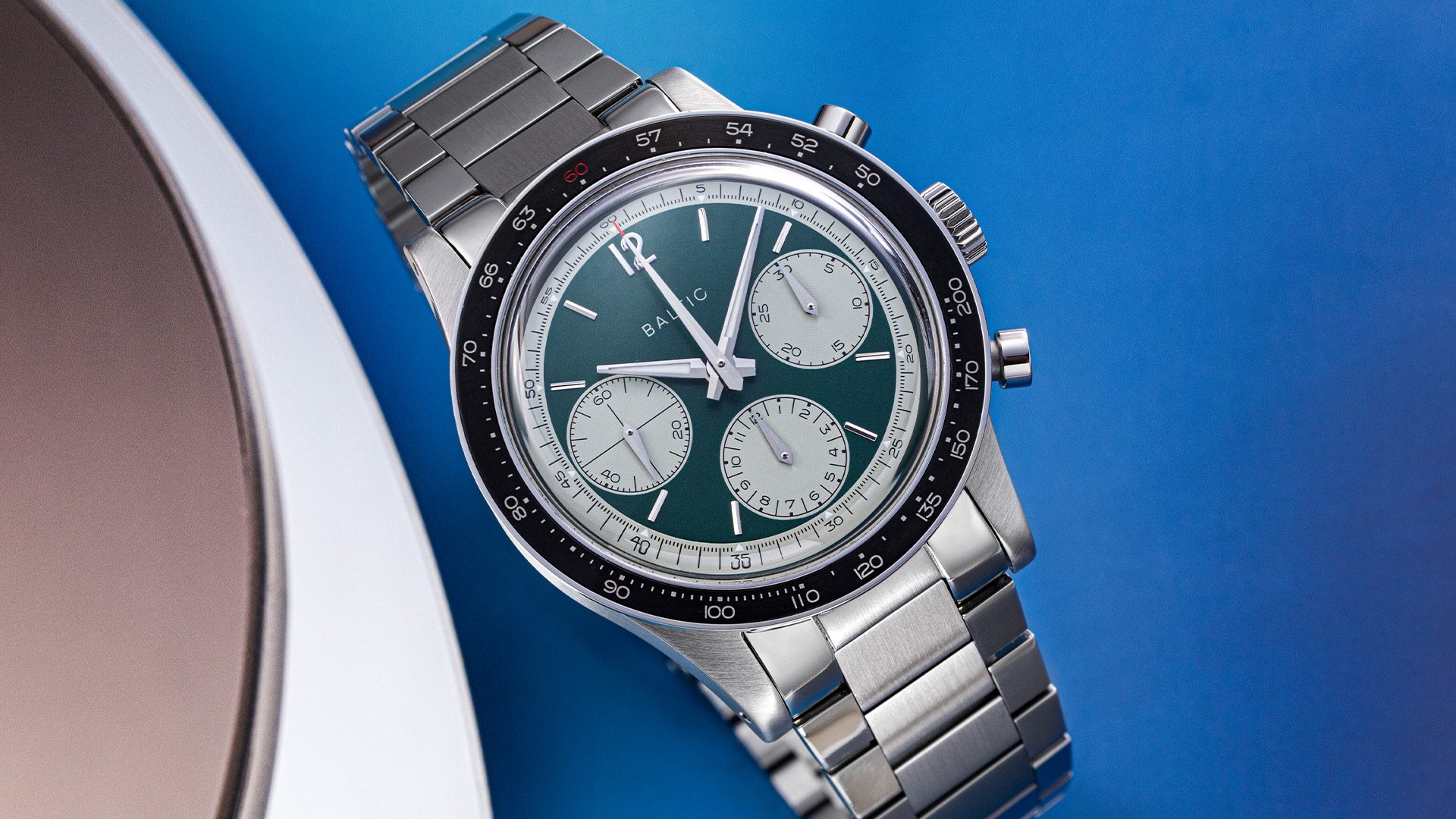 The Baltic Tricompax Chronograph Now in Green For WOS