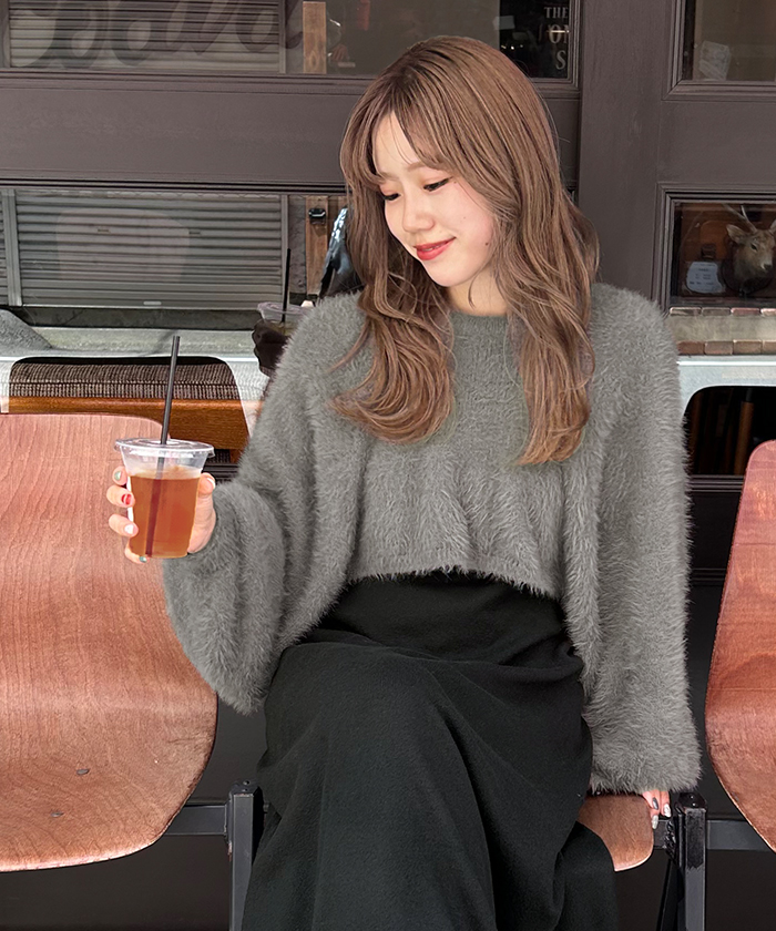 シャギーニットセットワンピース | titivate