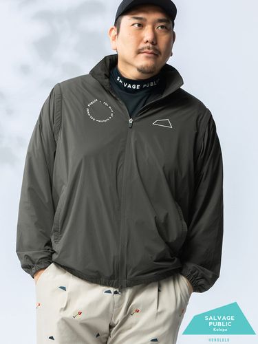 中綿ジャケット GOLF ハーフボタン クルーネック 3L-6L アウター プル