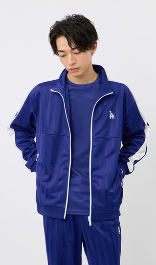 ストライプジャージトラックジャケット【MLB】【セットアップ着用可