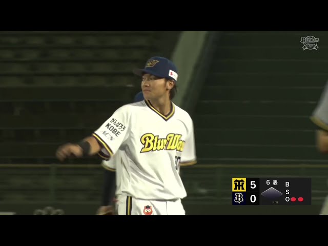 ファーム】バファローズ・山中稜真 痛烈な打球を身体で止めてアウトを