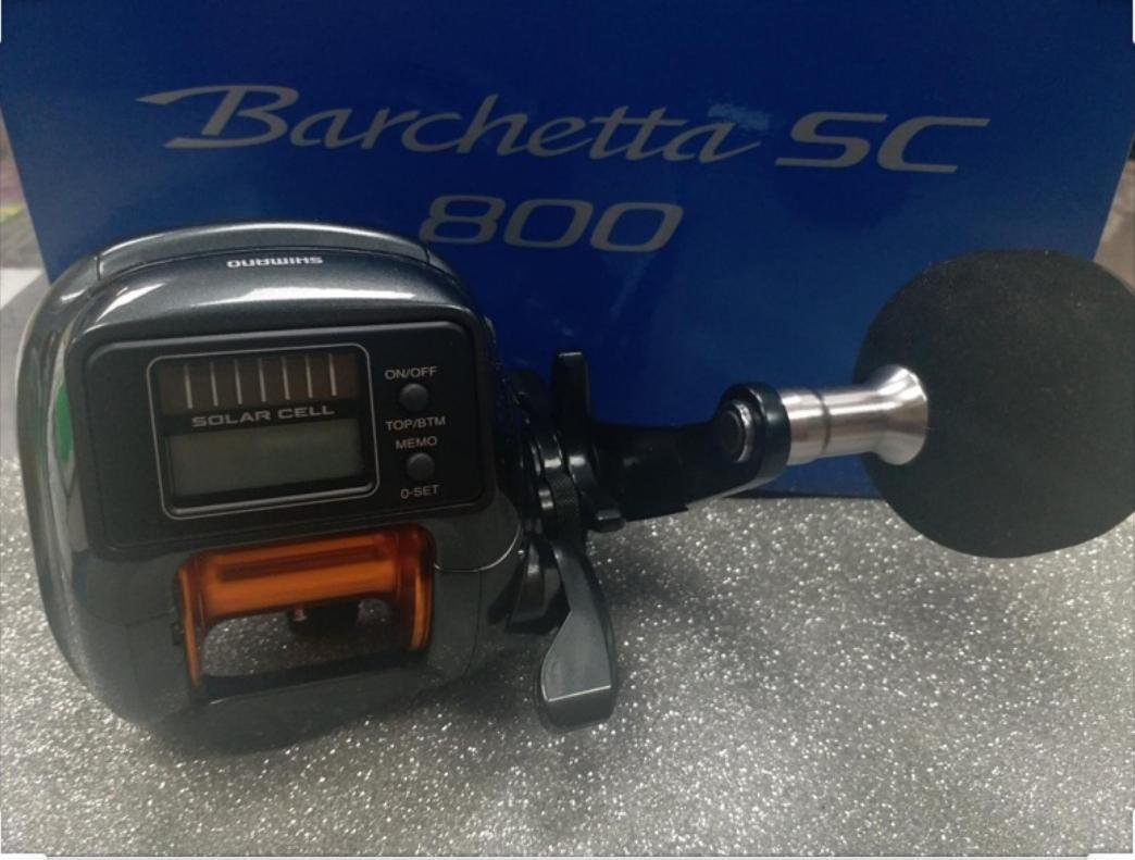桃園建利釣具)SHIMANO Barchetta SC 800 太陽能電池數位表船鼓式捲線器