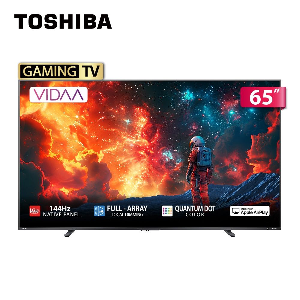 TOSHIBA東芝REGZA 65型4K QLED 144Hz Full Array LED AirPlay2 智慧