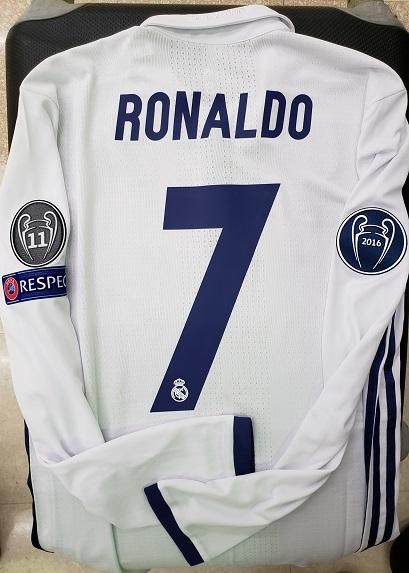 レアル、マドリード（H）16/17 選手支給長袖 UEFA CL用 ロナウド＃7