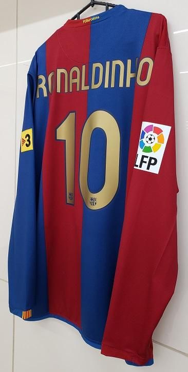 FCバルセロナ（H）06/07 長袖 ロナウジーニョ＃10 + LFP（大