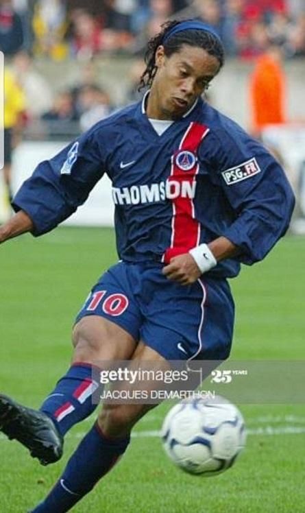 PSG（H）02/03 選手用 コード7 長袖 ロナウジーニョ＃10 +