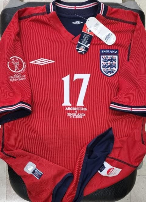 イングランド（A) 2002 W杯 シェリンガム＃17 刺繍入り！