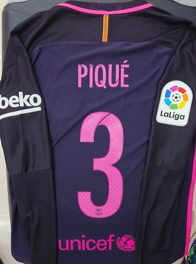 FCバルセロナ （A) 16/17 選手支給、長袖！ ピケ＃3