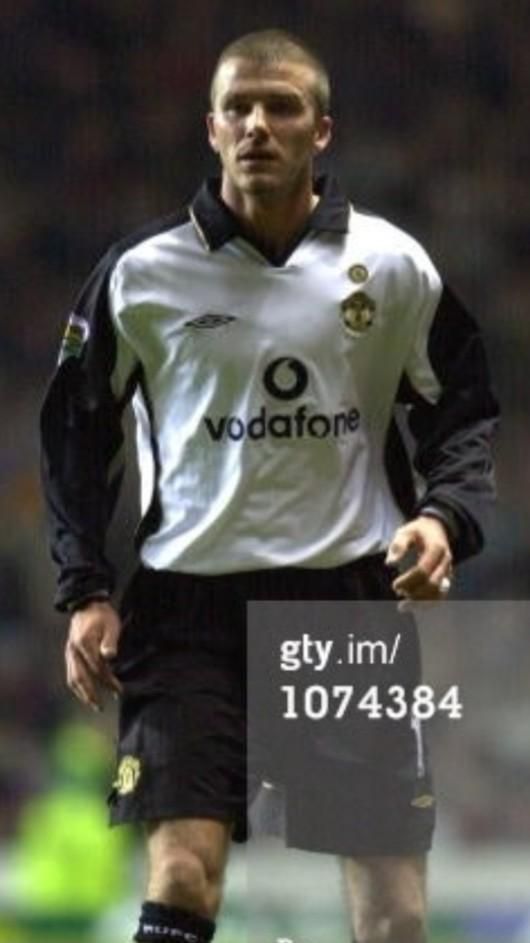 マンチェスターU（AWAY 100周年）01/02 長袖 ベッカム＃7 +