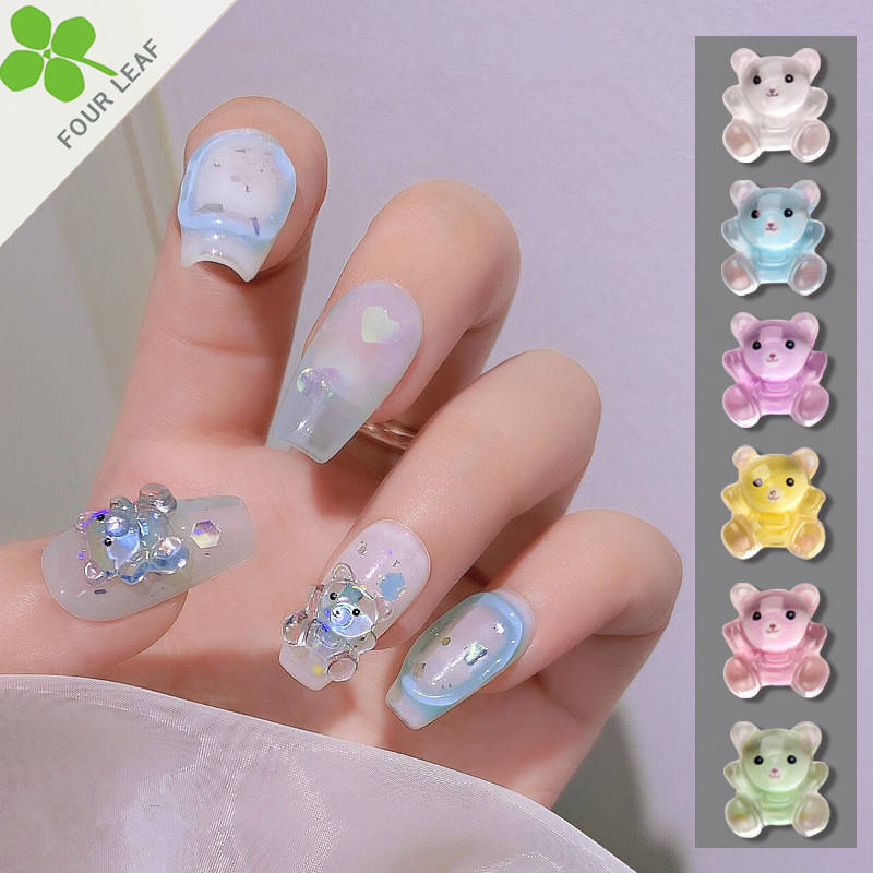 クマ 透明 樹脂パーツ ネイルパーツ ハンドメイド ネイルアート ネイル