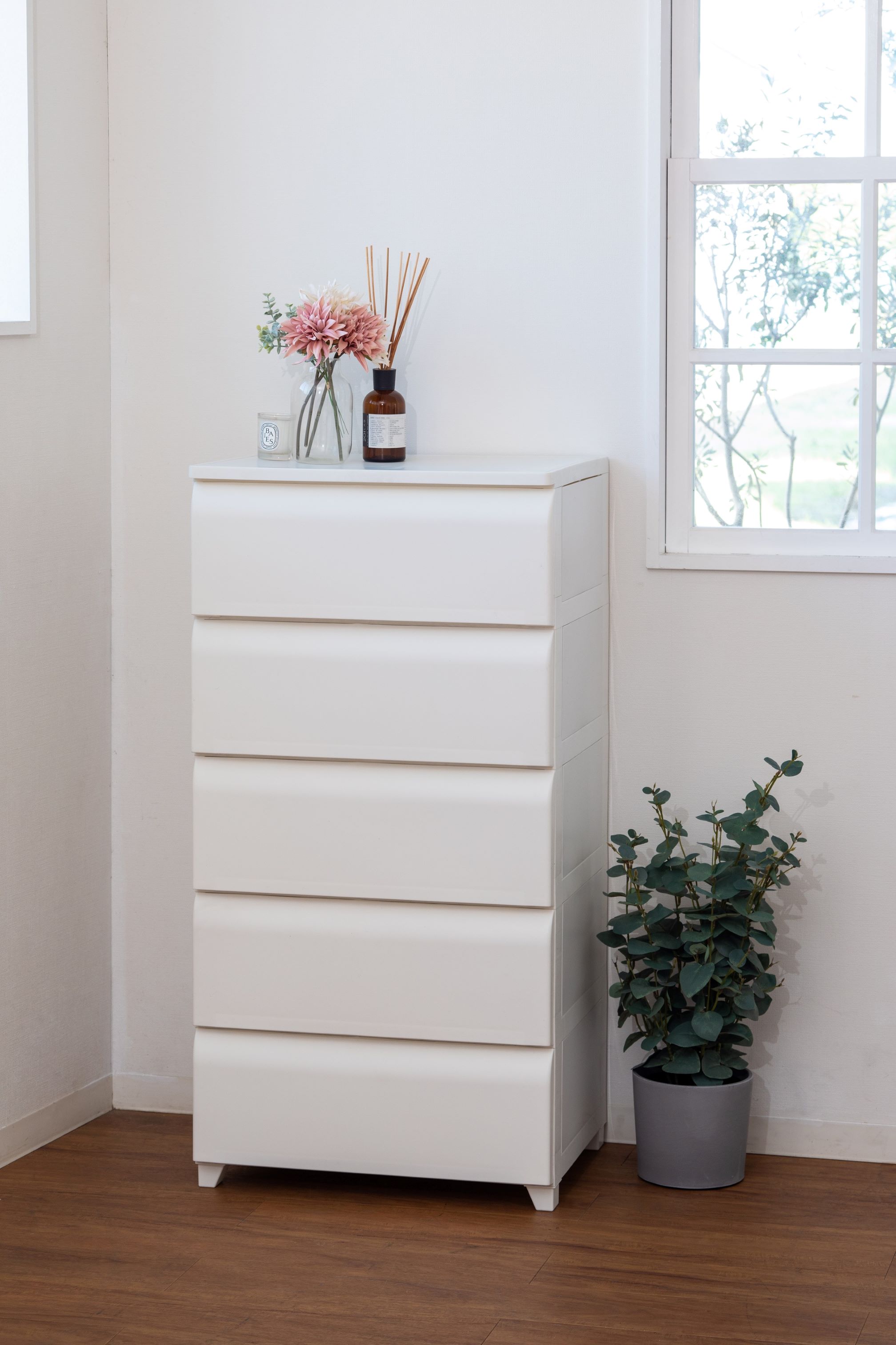 日本製 ホコリが入りにくいワイド5段チェスト】ノーデュスワイド5段