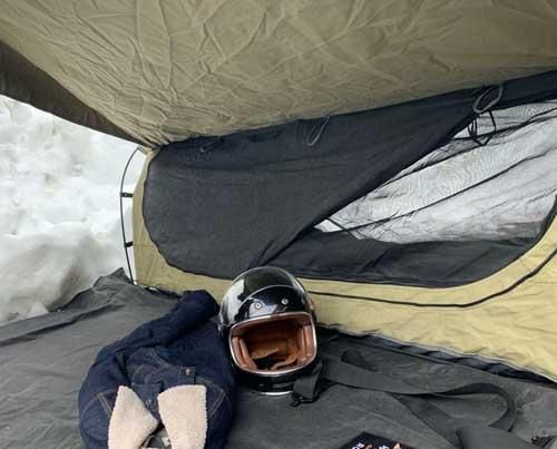 バイク用キャンバステント◇テントx寝袋xマットがSetになった