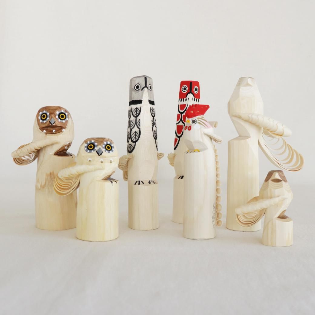 笹野一刀彫 / お鷹ぽっぽ / 古代ぽっぽ / 赤｜三島家具オンラインショップ