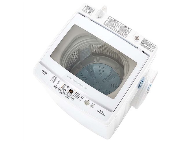 AQUA、「ワイドガラストップ」を採用した7/8/9kgモデルの全自動洗濯機