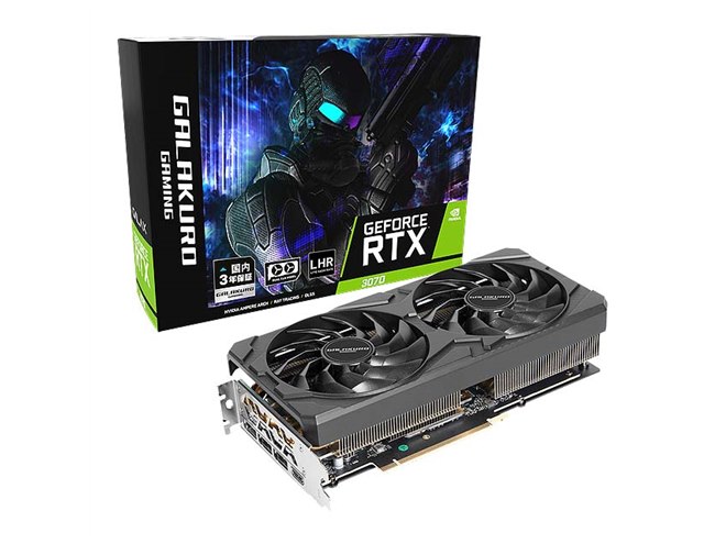 GALAKURO GAMING、LHR版「GeForce RTX 3070」を搭載したビデオカード