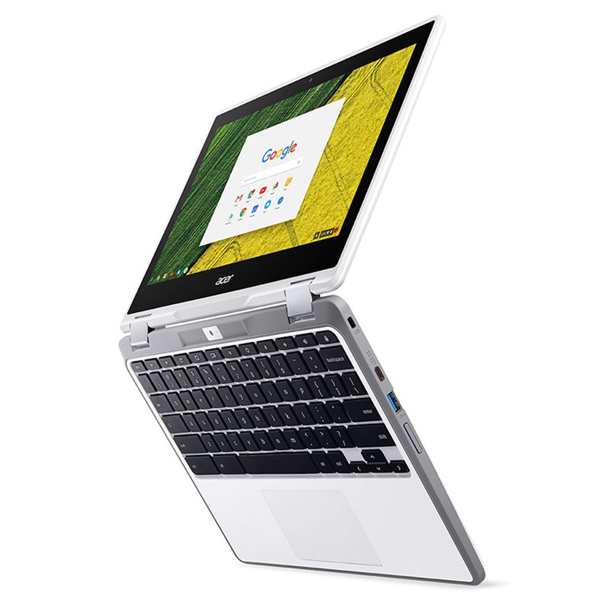 エイサー、液晶が360度回転する「Chromebook Spin 11」のホワイト