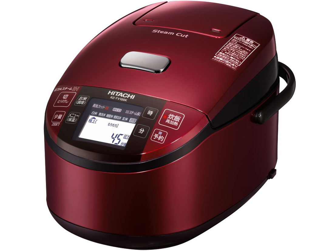 日立 蒸気カット 極上炊き 圧力&スチーム RZ-TV100K(R) [レッド] 価格