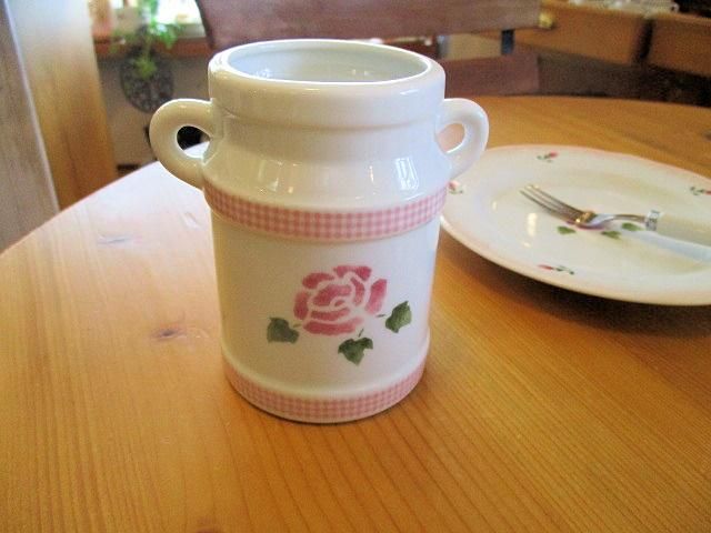 マニーローズ 陶器カントリーチェック スプーンコンテナ - 「フランス