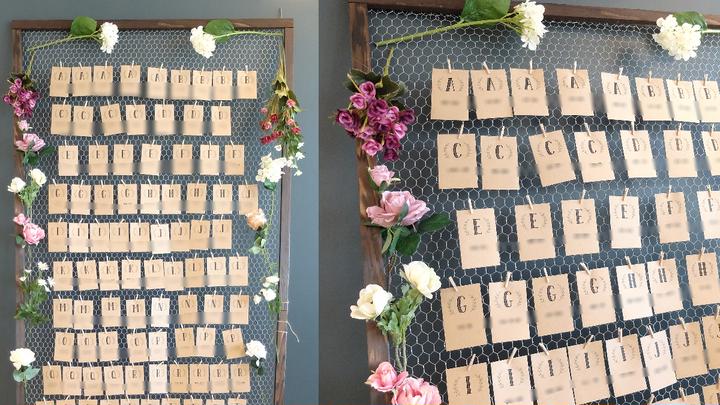 席次表や席札の代わりに♪結婚式の「エスコートカードボード」を手作り