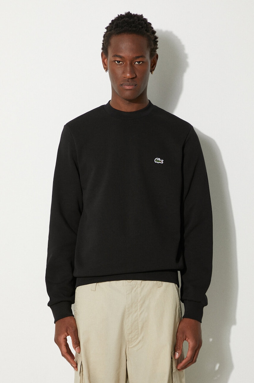 Lacoste sweatshirt men's black color at PRM US
