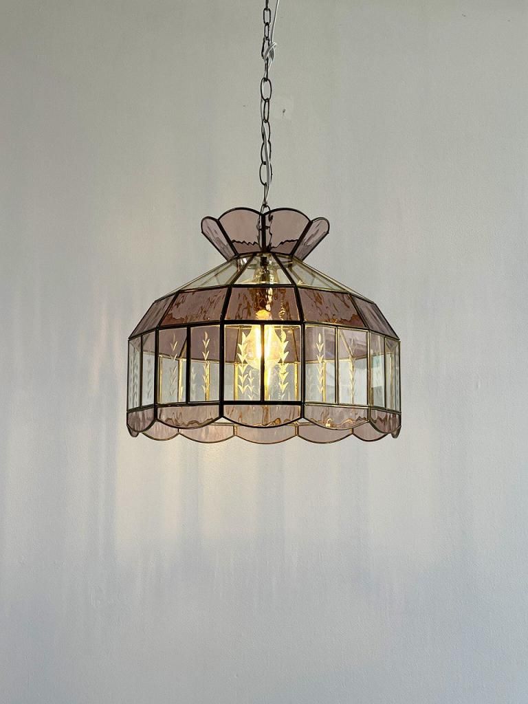 ヴィンテージ ステンドグラス ペンダントランプ - アンティーク