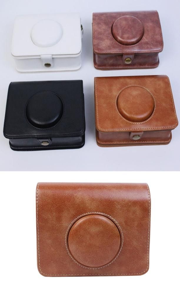 FUJIFILM instax mini Evo ケース カバー ショルダーストラップ付き PU