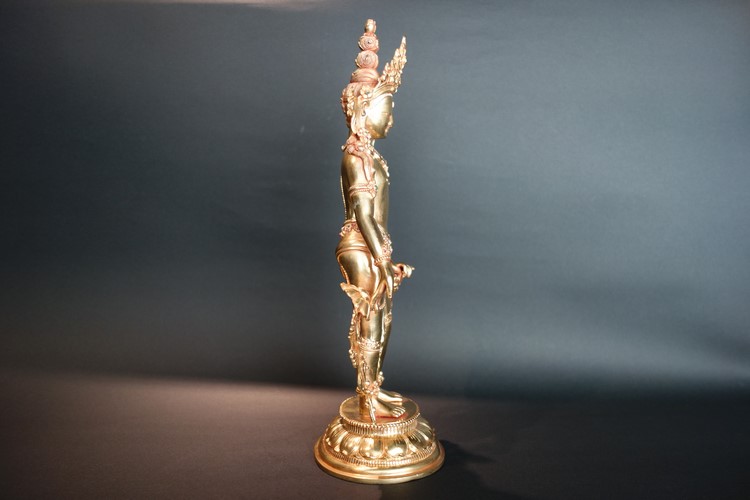 観音菩薩（観世音菩薩・観自在菩薩） 鍍金・彫金仕上 28cm｜大阪の仏像