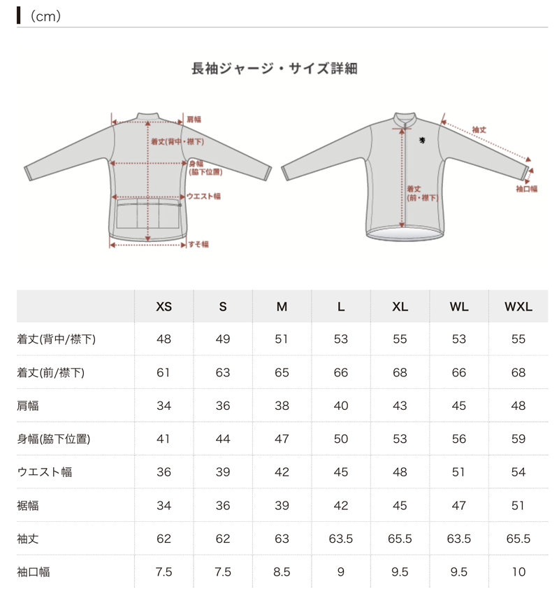 カペルミュール サイズ一覧表 - 尼崎のスポーツサイクルショップ