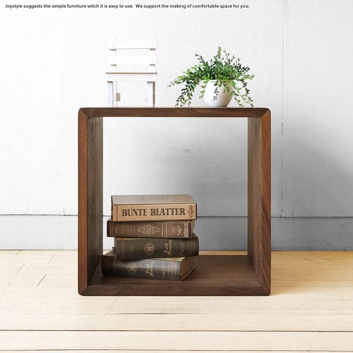 40ボックス（小）/ウォールナット材】オープンラック シェルフ 飾り棚