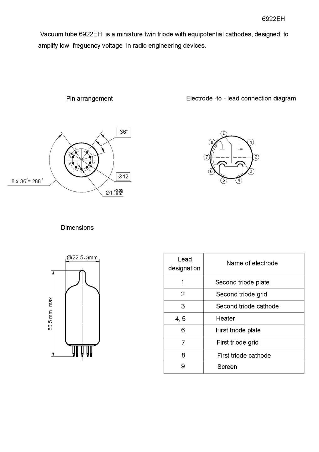 Electro-Harmonix 6922EH (6DJ8/E88CC) - テクソル オンラインショップ