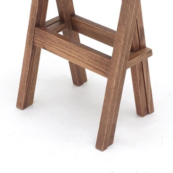 2つに分けられるロースツール レッドオーク / ブラウン色・着色オイル