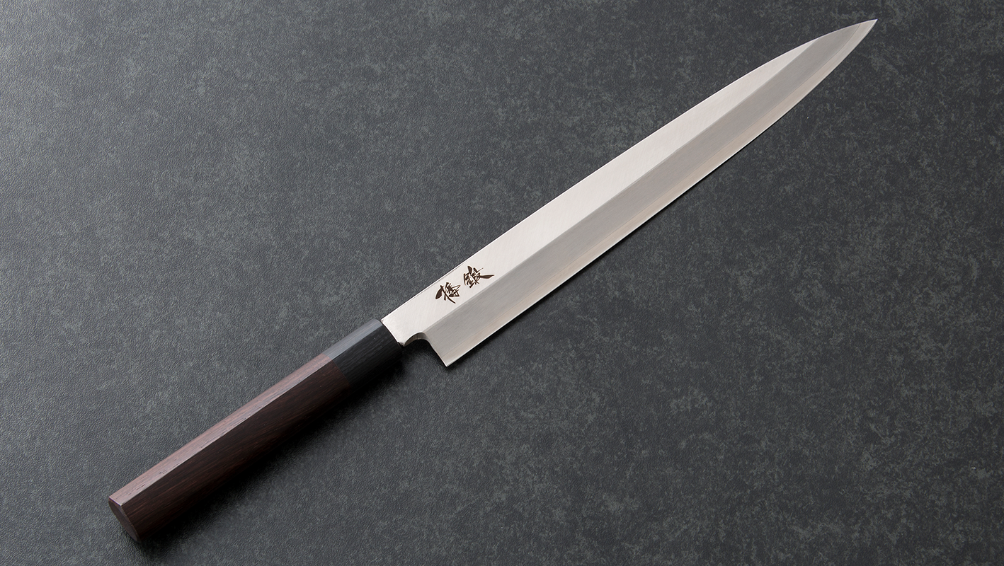 ステンレス複合銀紙三号柳刃包丁 270mm 紫檀柄 - 約250年余前から