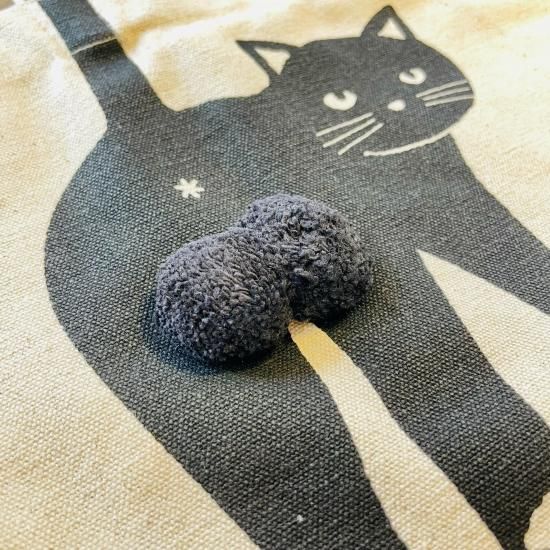 ネコのトートバッグ「にゃん玉」：黒猫