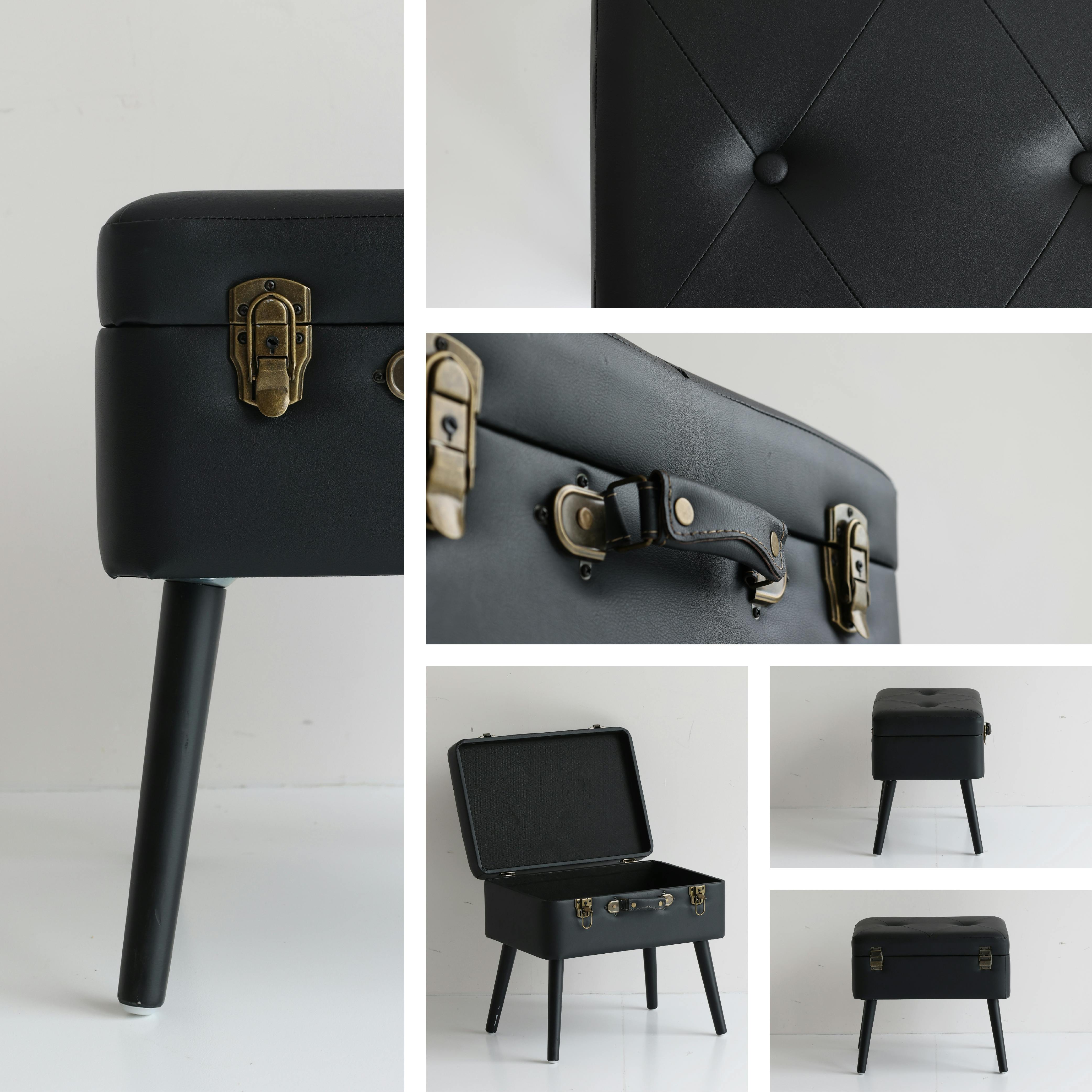 トランクモチーフ収納スツール Pick Stool ブラックブラック | チェア