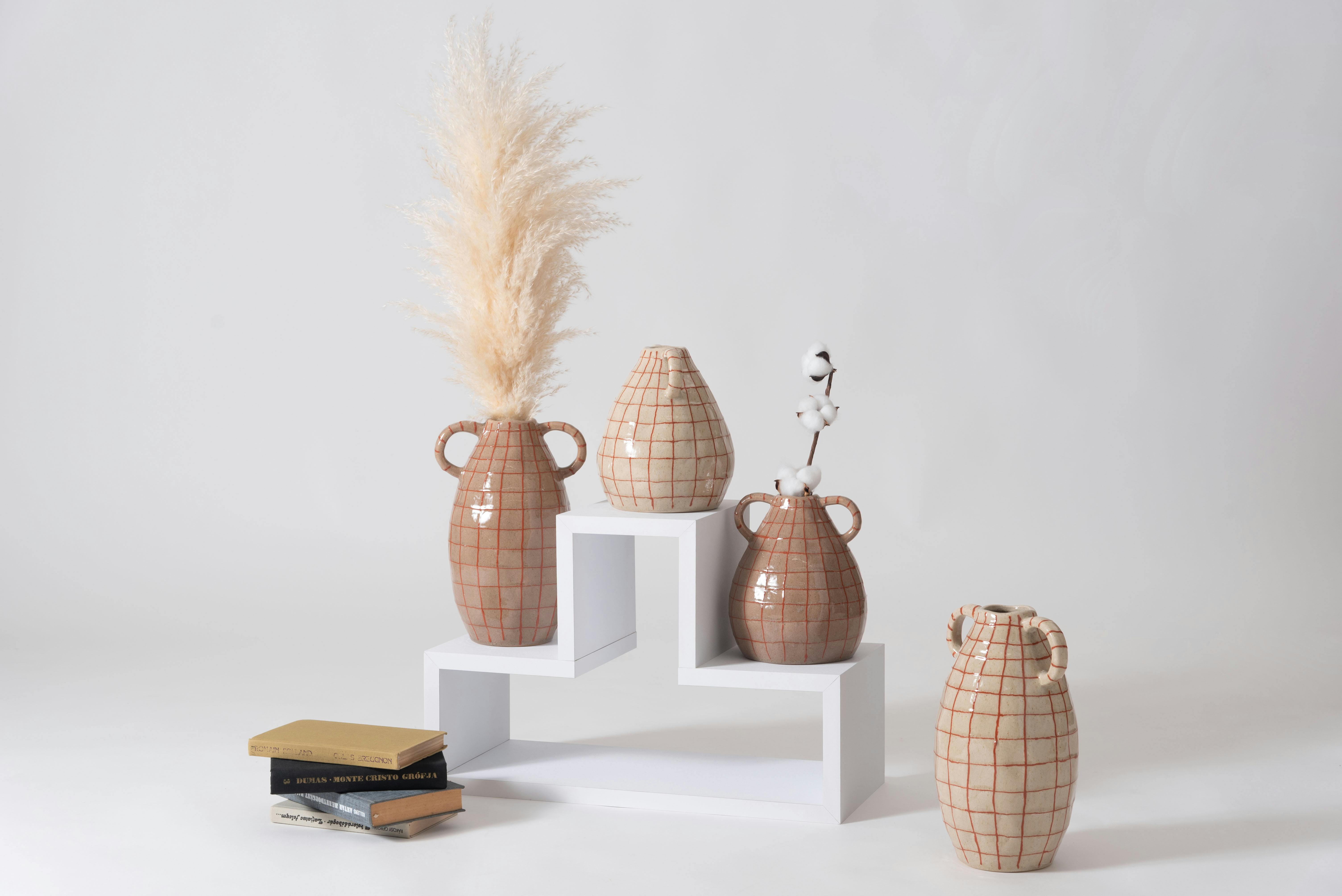 Room Essence フラワーベース W19.5×D16×H29 ブラウン 完成品 花瓶