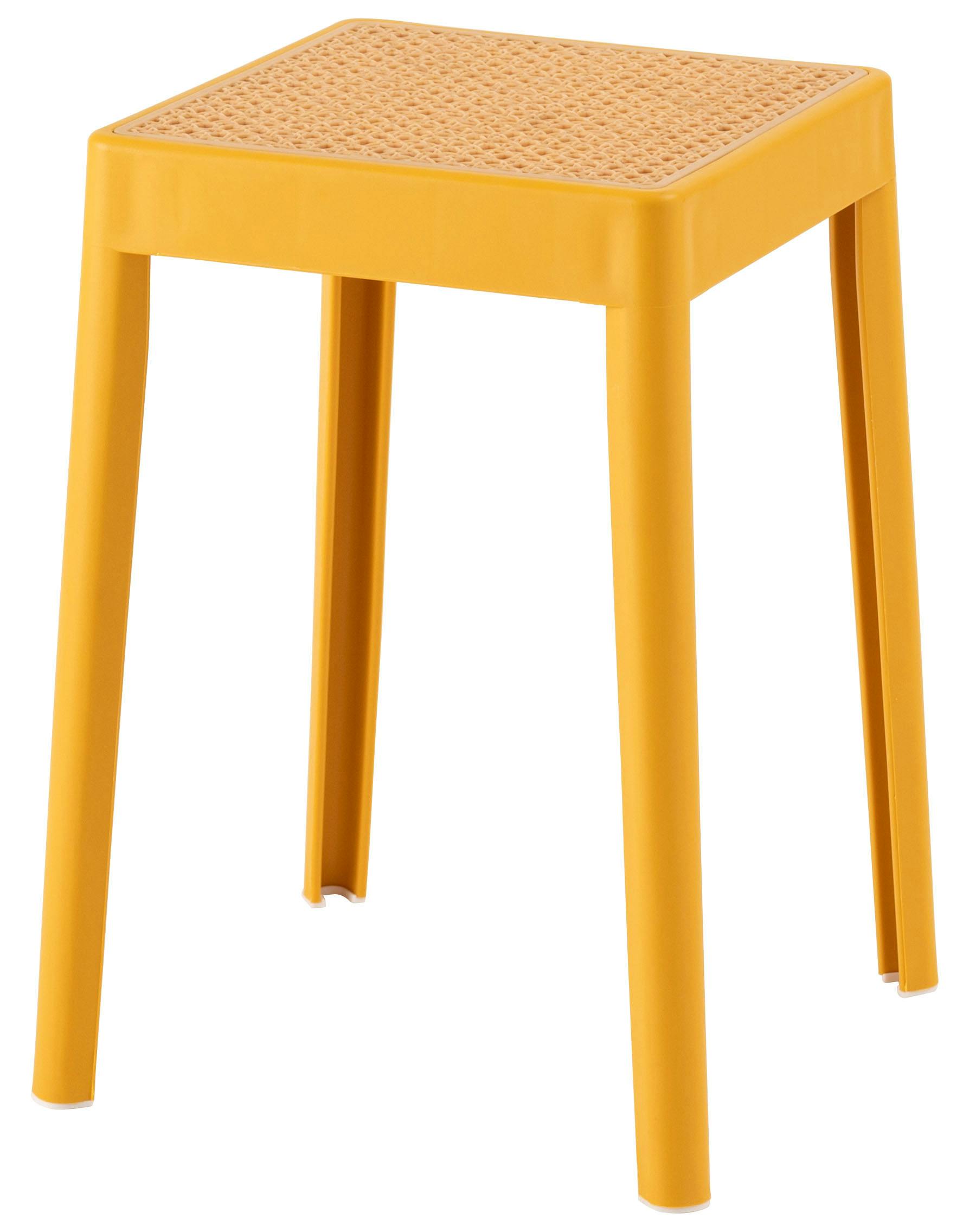 Room Essence スツール W34×D34×H46 イエロー 完成品 スタッキング