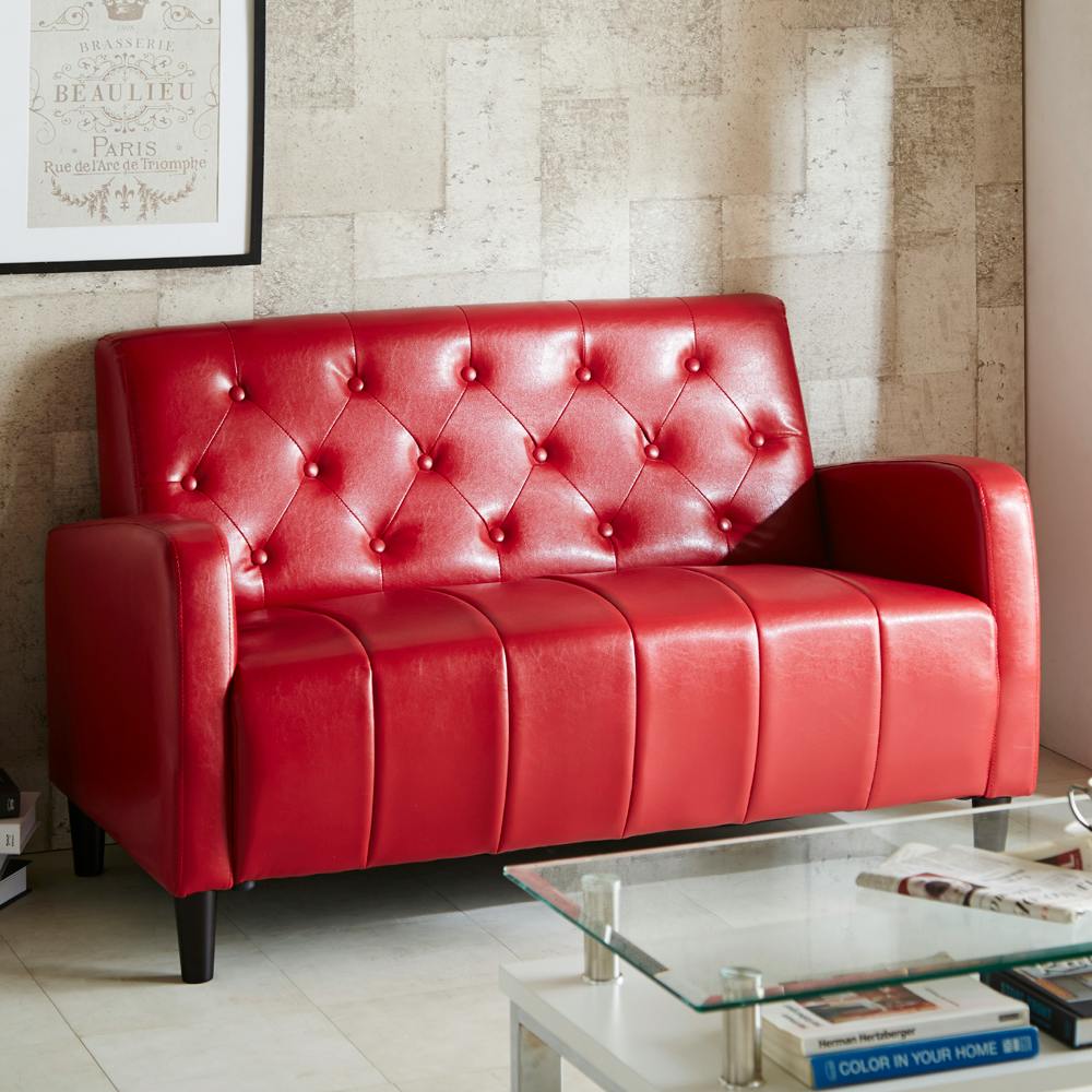 後藤家具物産 座面ポケットコイル入り2人掛けレトロソファー カミル