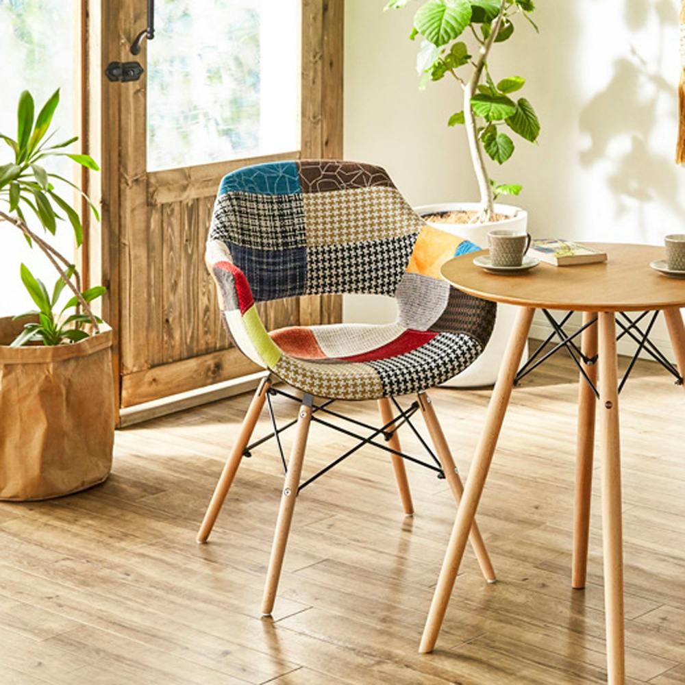 後藤家具物産 パッチワークデザインチェアー フィンリー/カラフル色