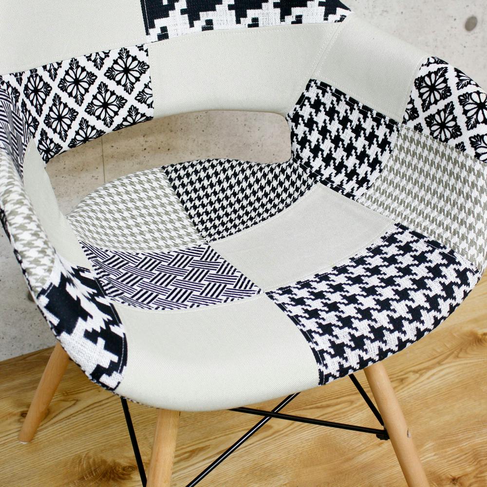 後藤家具物産 パッチワークデザインチェアー フィンリー/モノトーン色