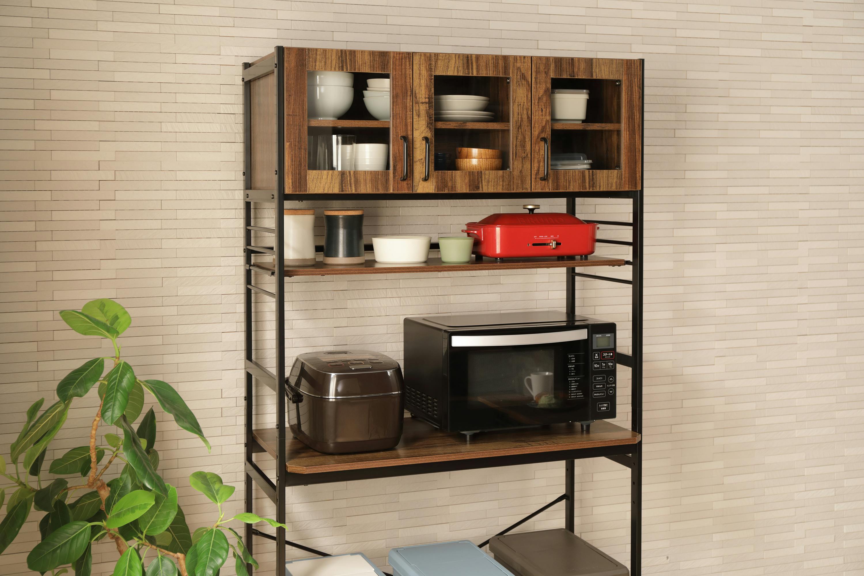 KOEKI 弘益 UTILITY KR-930(BR) ルナ キッチンラック 93.5×45×180 組立