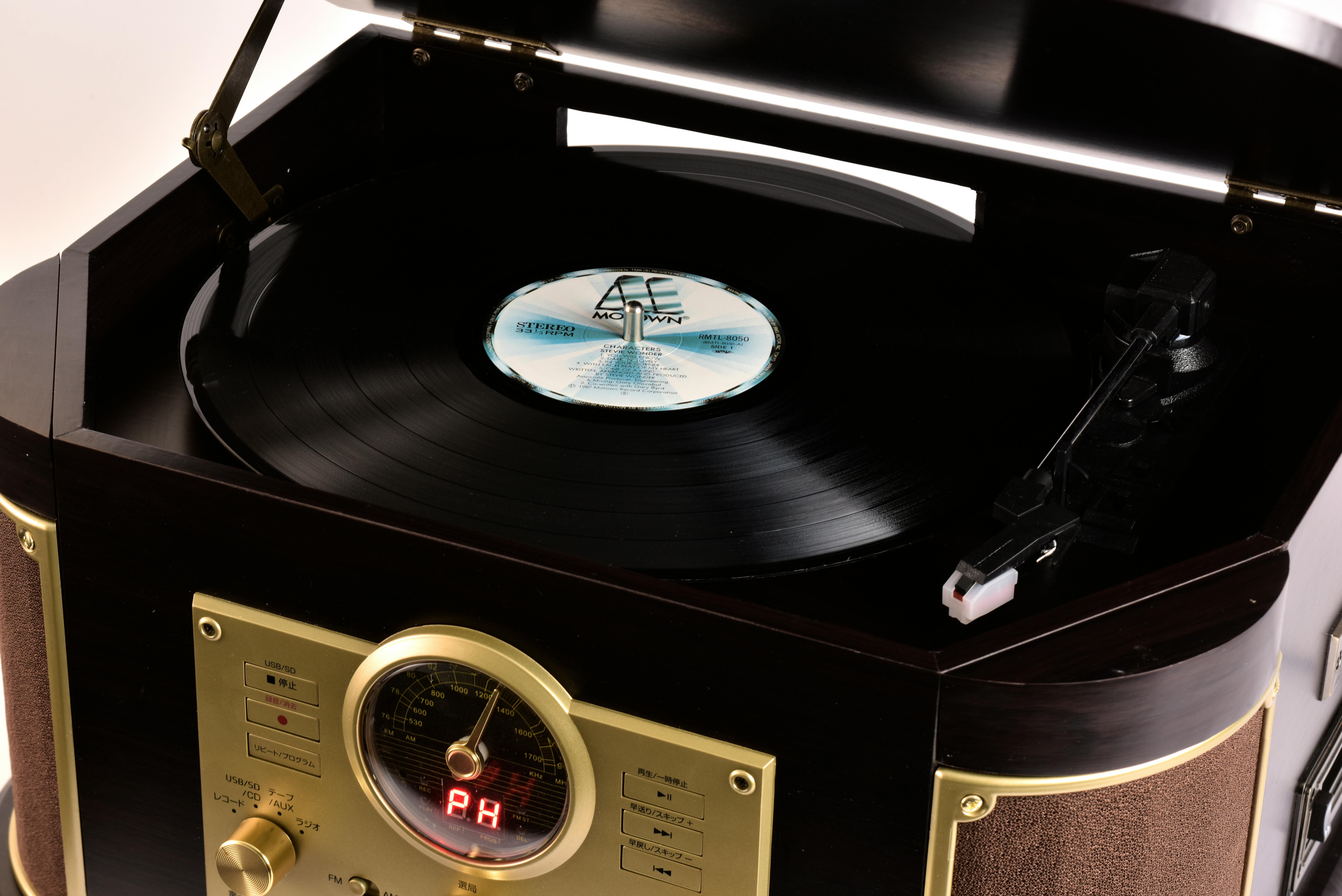 YAMAZEN QRIOM マルチレコードプレーヤー リモコン付き MRP-M100CR(DB