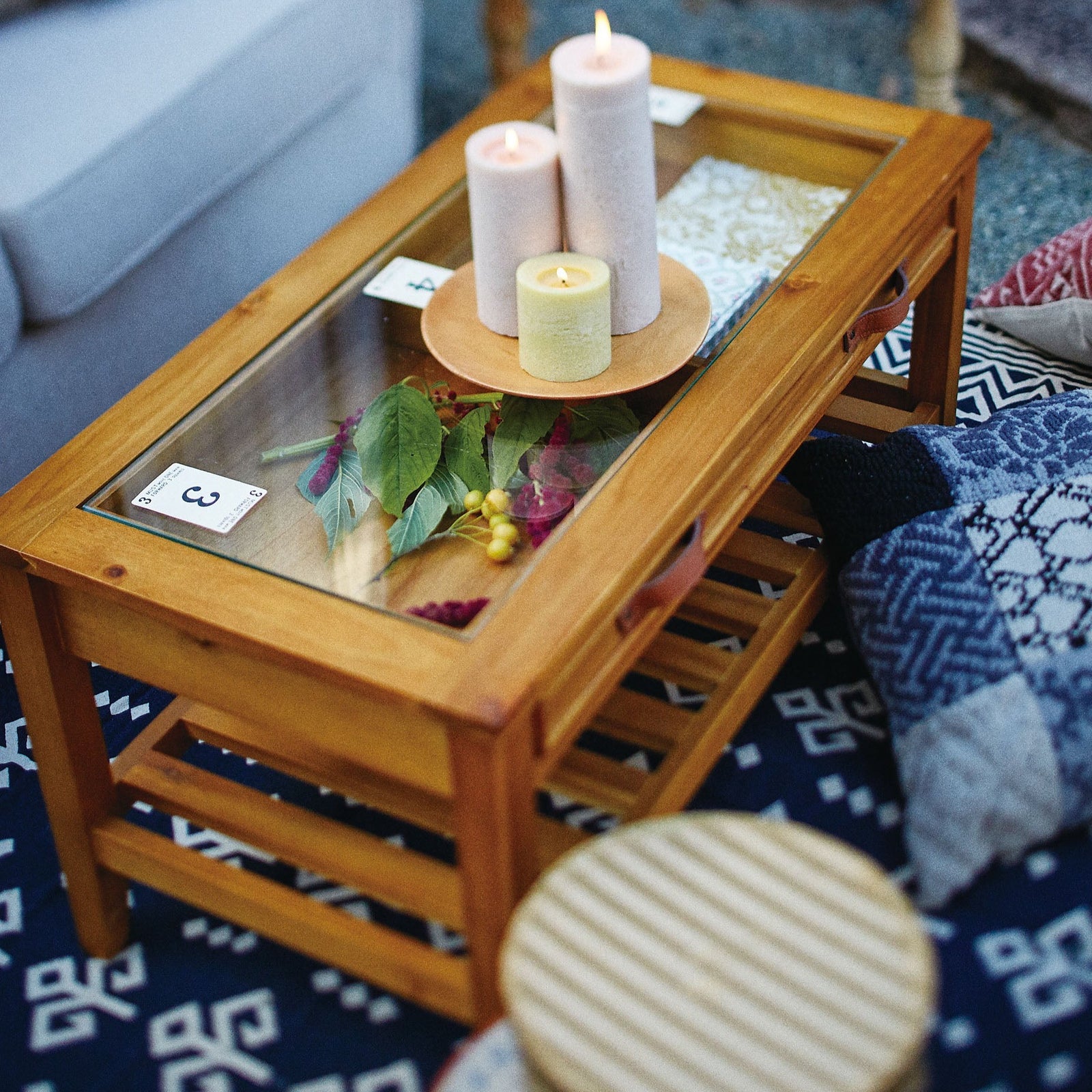 テーブル センターテーブル ガラステーブル おしゃれ ビンテージ