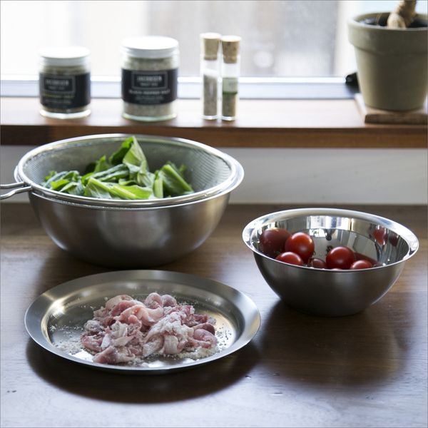 Three Snow 新越ワークス/フタ付ざるボウルセット -フタ付きだから