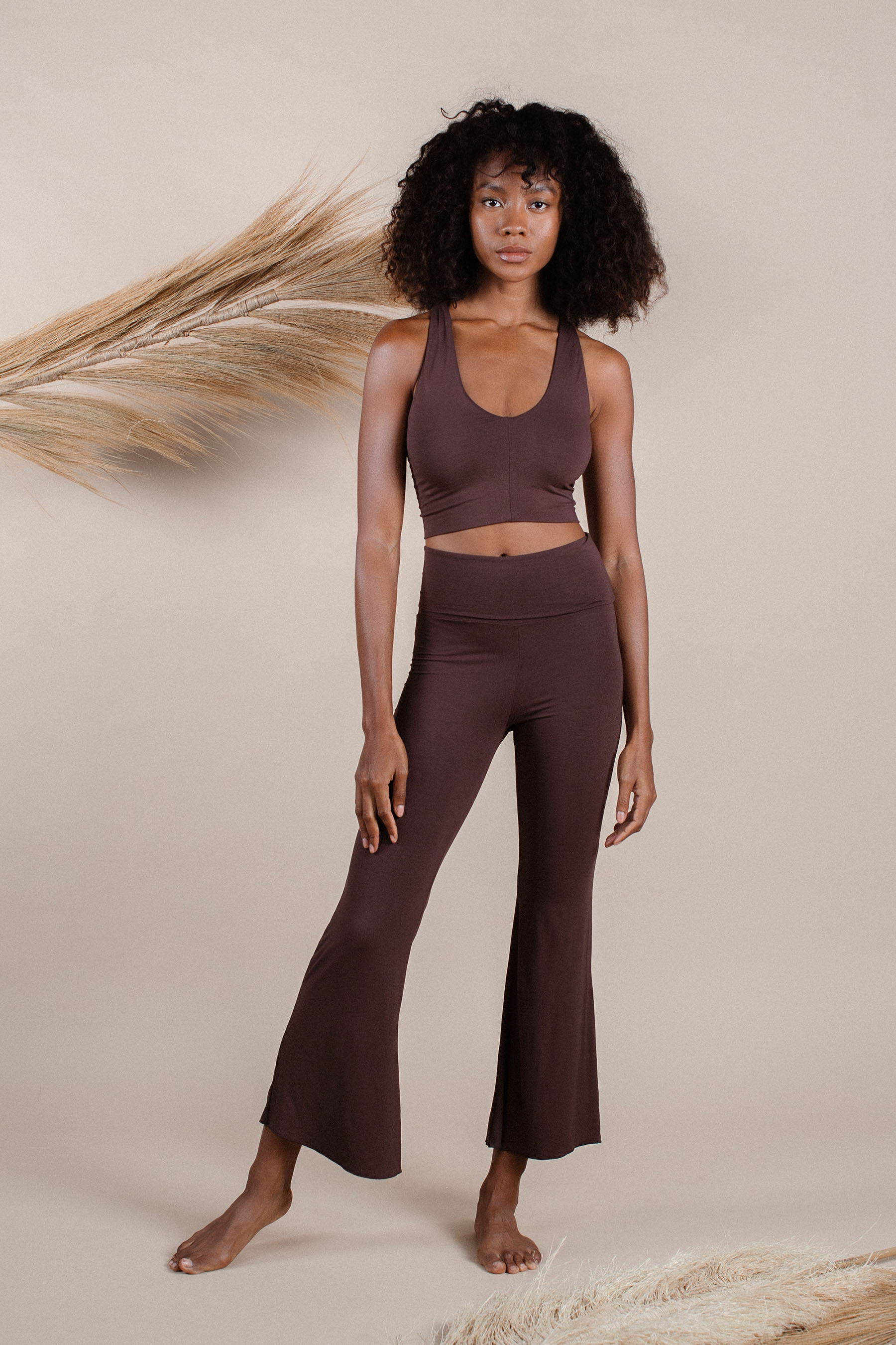 Agni Flares Carob | Sustainable Flare Yoga Pants –Indigo Luna Store