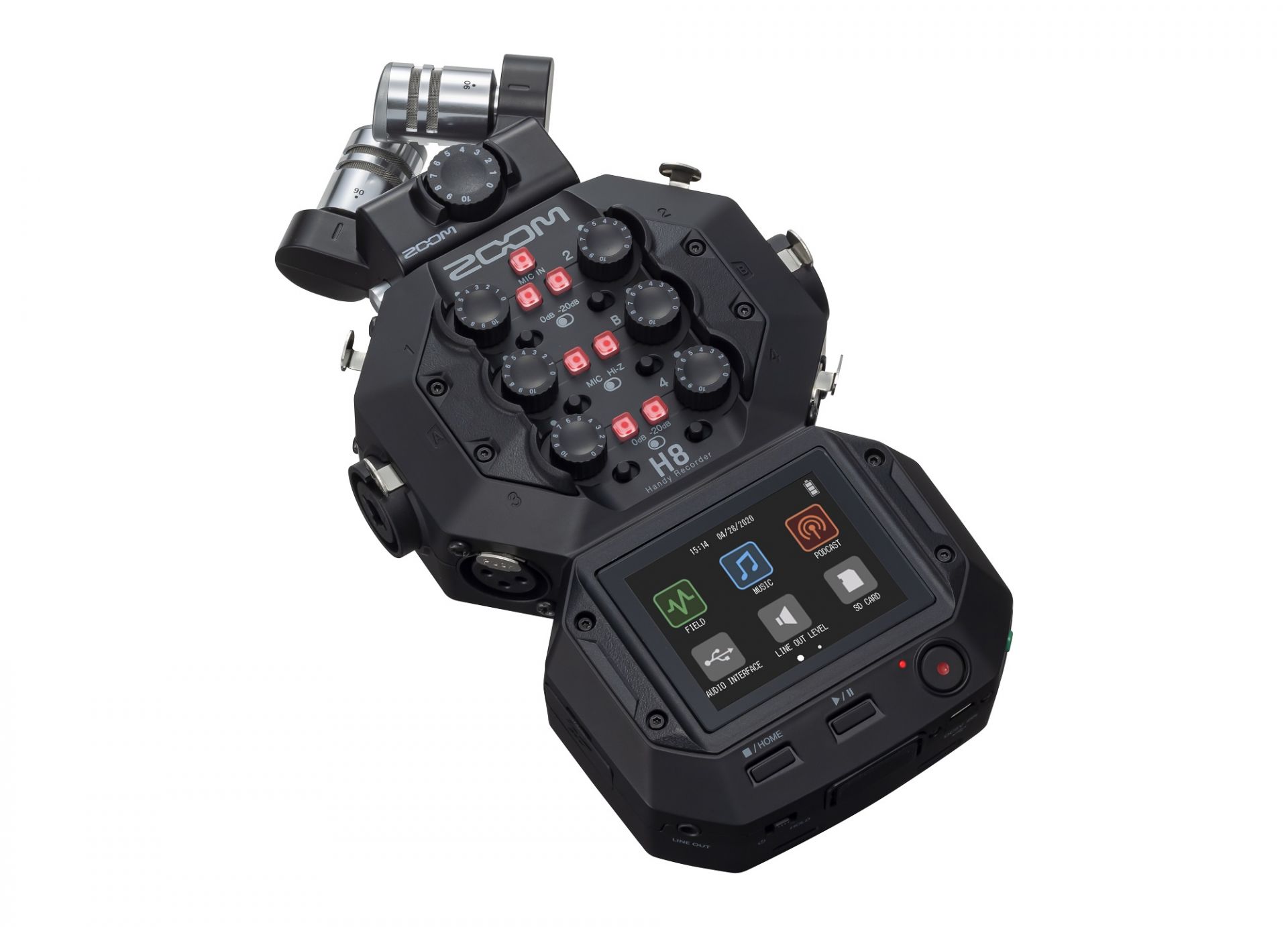 ZOOM H8 | 8チャンネル入力、最大12トラック同時録音可能なハンディー