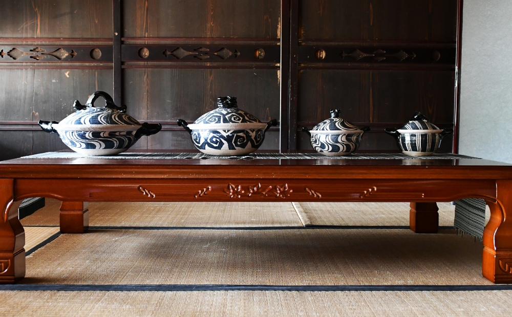 黒織部（黒茶・黒白） | 稲葉直人 伊賀焼土鍋と器｜三重県伊賀市土鍋作家