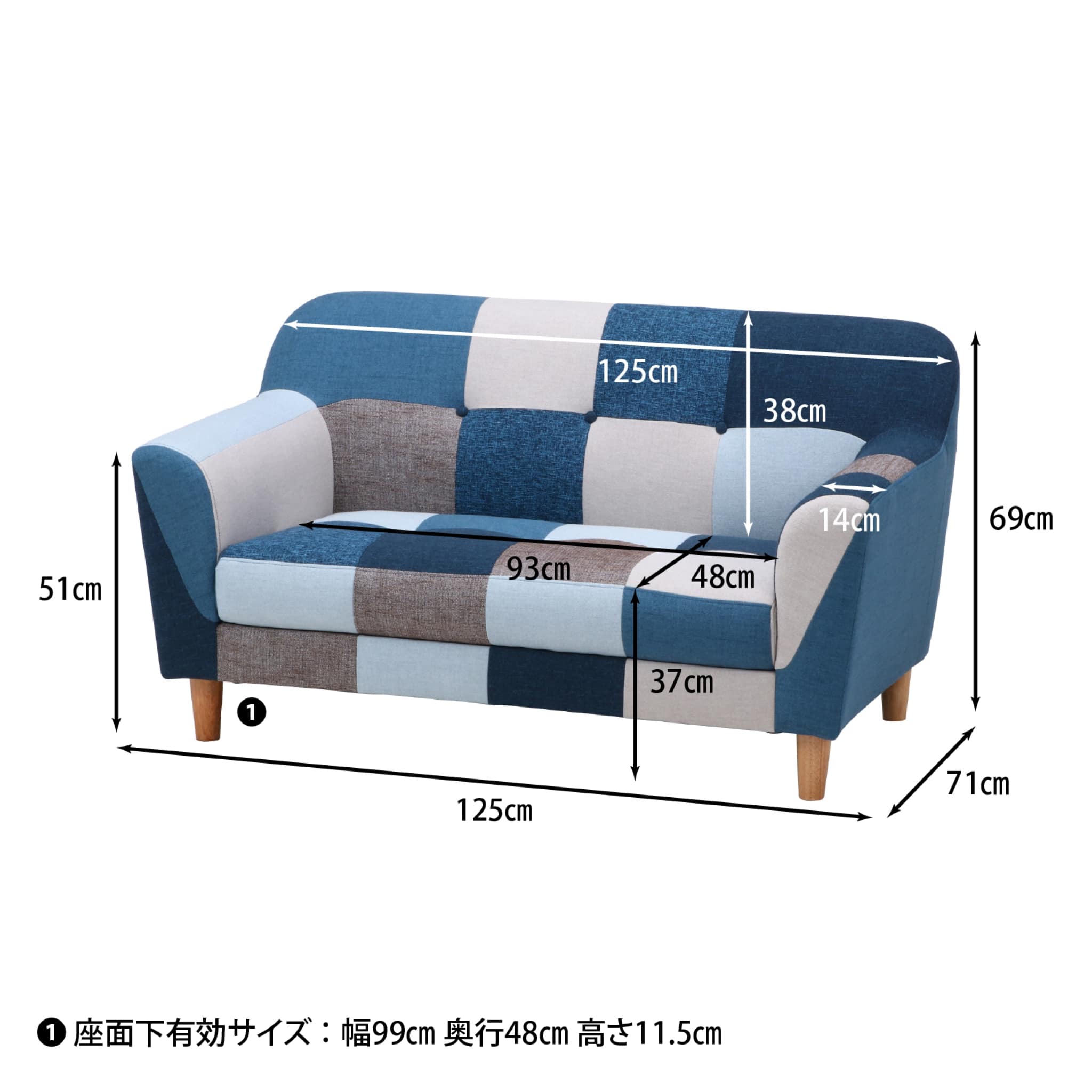ローソファにできるパッチワークソファ 2人掛け-weshop interior